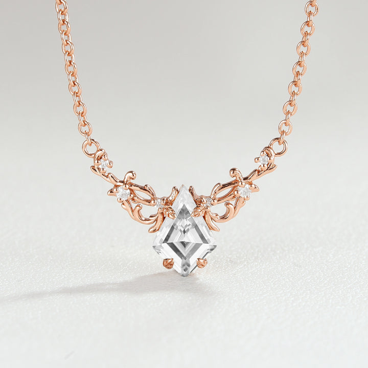 Natural Inspired Kite Cut Moissanite Necklace