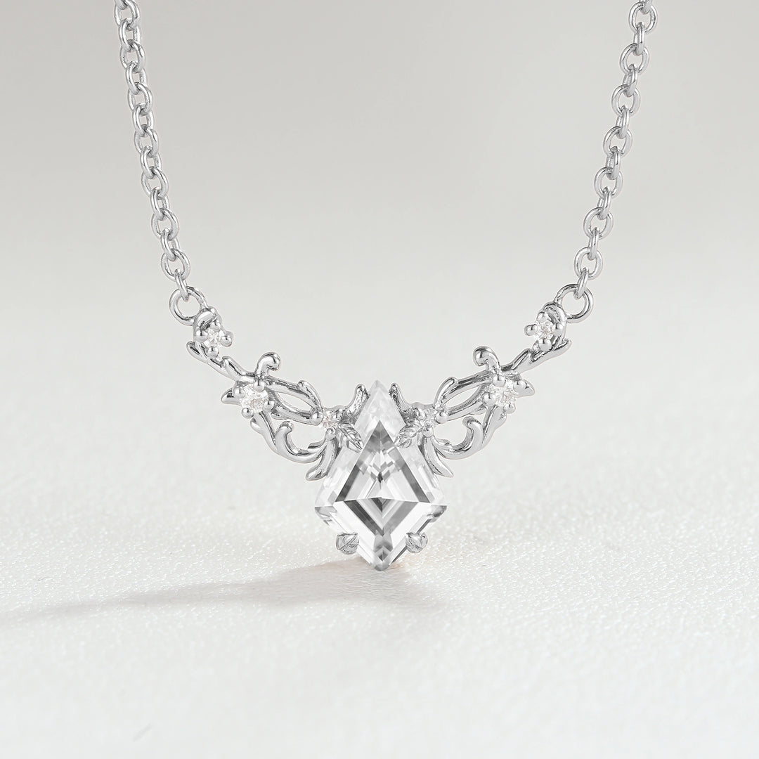Natural Inspired Kite Cut Moissanite Necklace