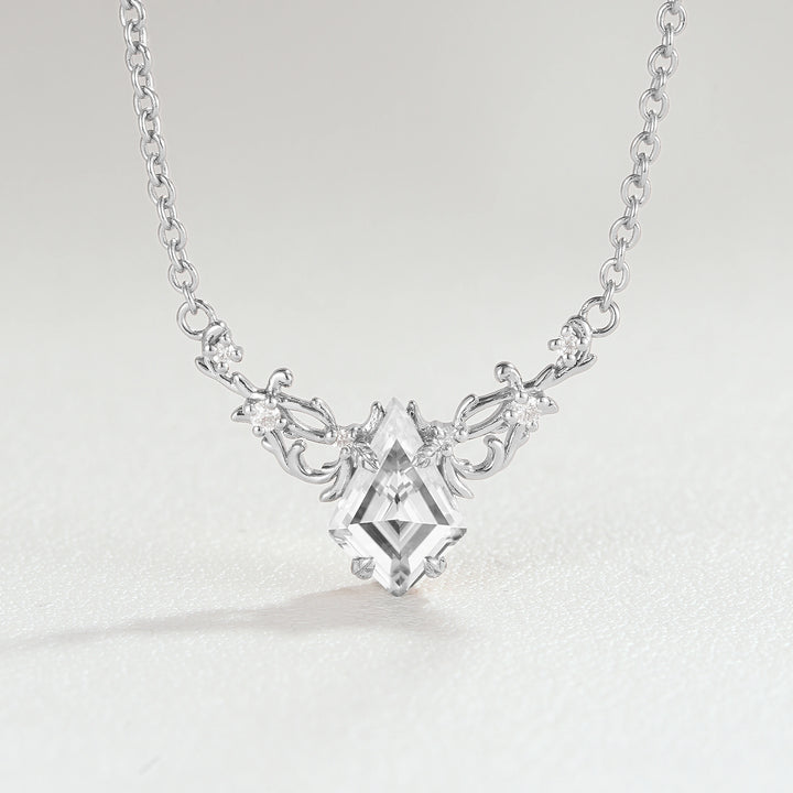 Natural Inspired Kite Cut Moissanite Necklace