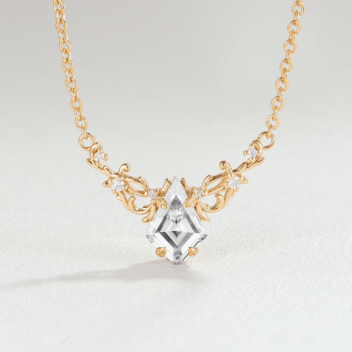 Natural Inspired Kite Cut Moissanite Necklace