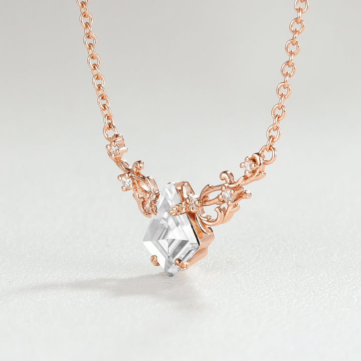 Natural Inspired Kite Cut Moissanite Necklace