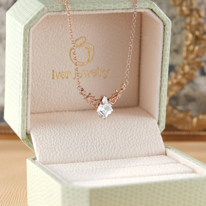 Natural Inspired Kite Cut Moissanite Necklace