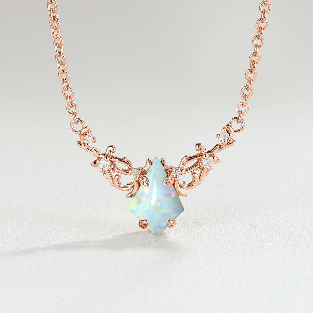 Natural Inspired Kite Cut Opal Necklace