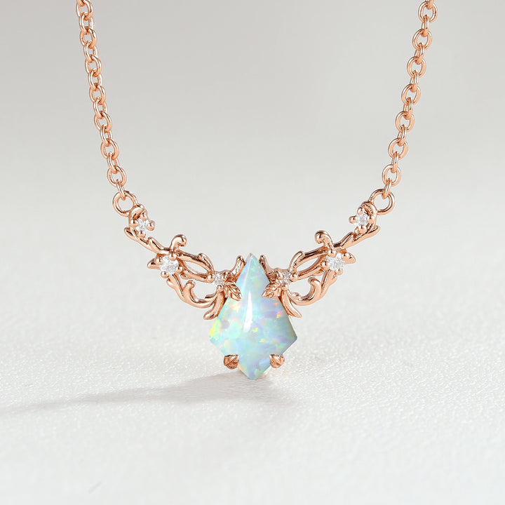 Natural Inspired Kite Cut Opal Necklace