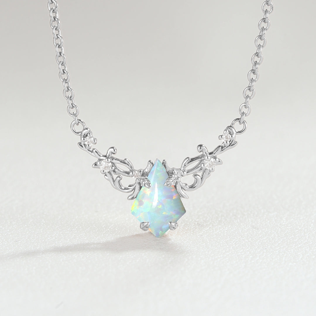 Natural Inspired Kite Cut Opal Necklace