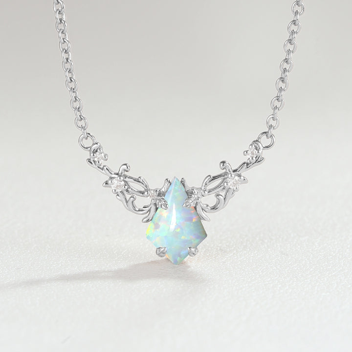 Natural Inspired Kite Cut Opal Necklace