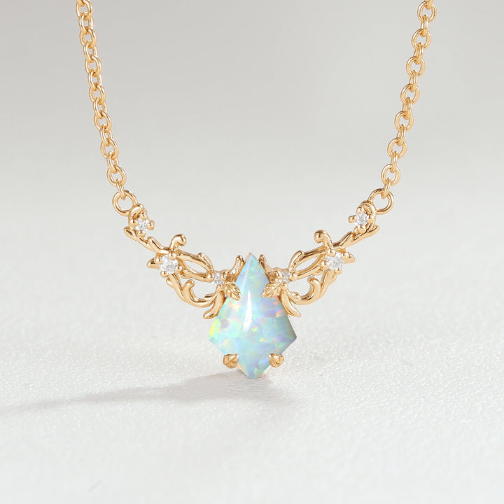 Natural Inspired Kite Cut Opal Necklace