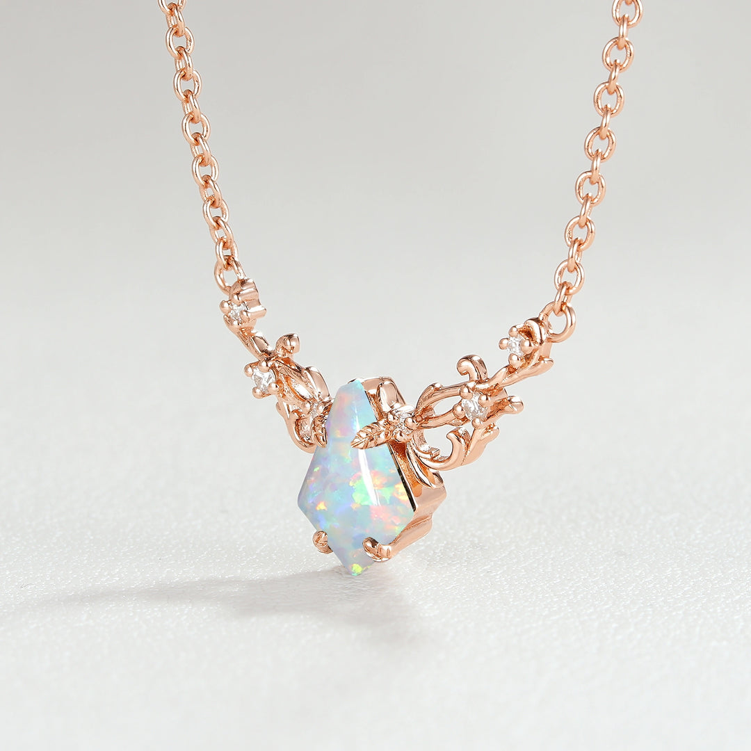 Natural Inspired Kite Cut Opal Necklace