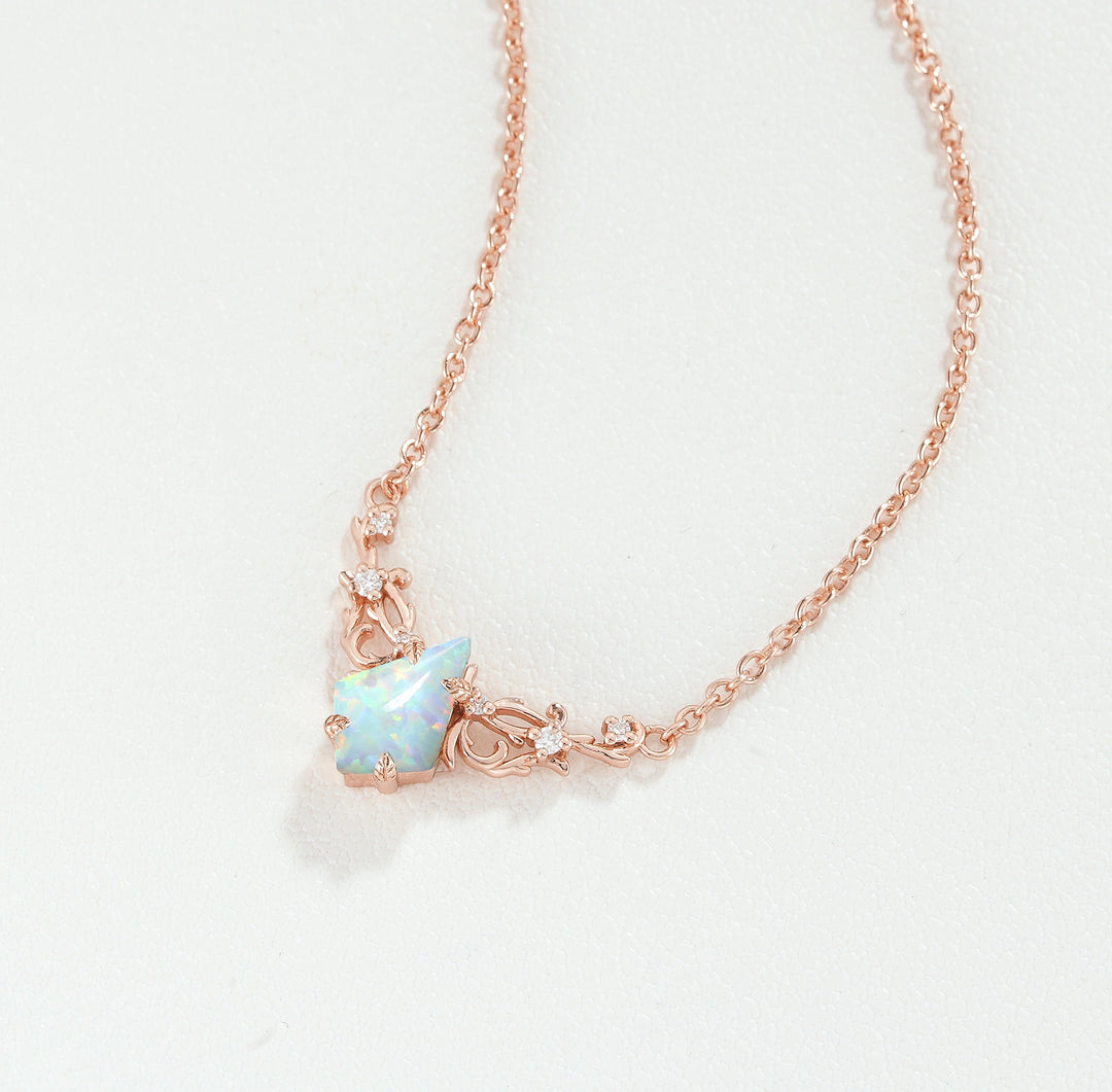 Natural Inspired Kite Cut Opal Necklace