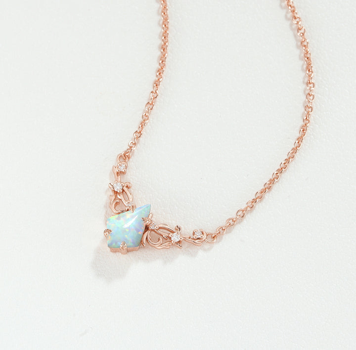 Natural Inspired Kite Cut Opal Necklace