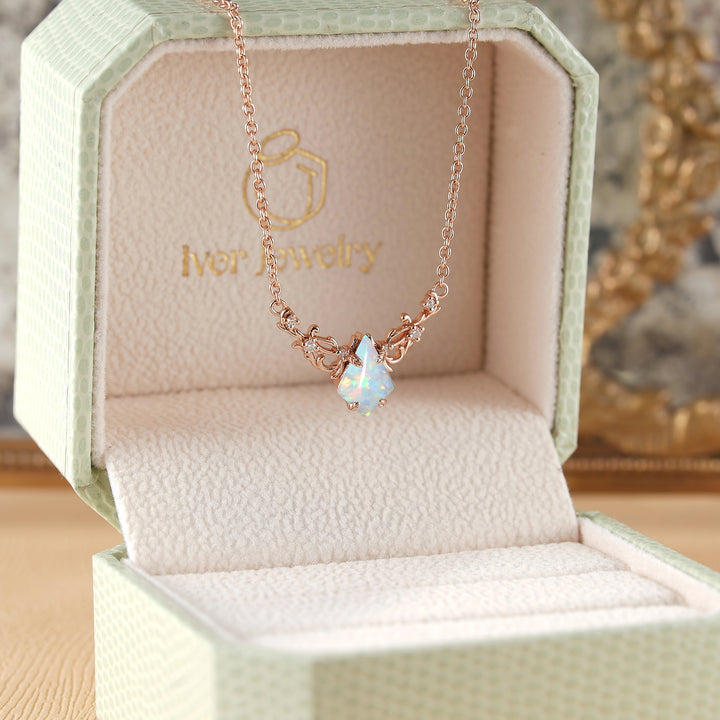 Natural Inspired Kite Cut Opal Necklace