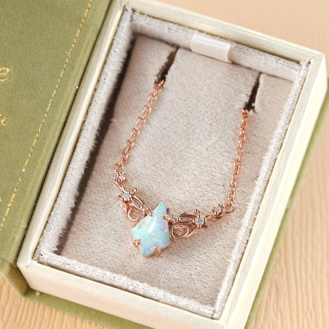 Natural Inspired Kite Cut Opal Necklace
