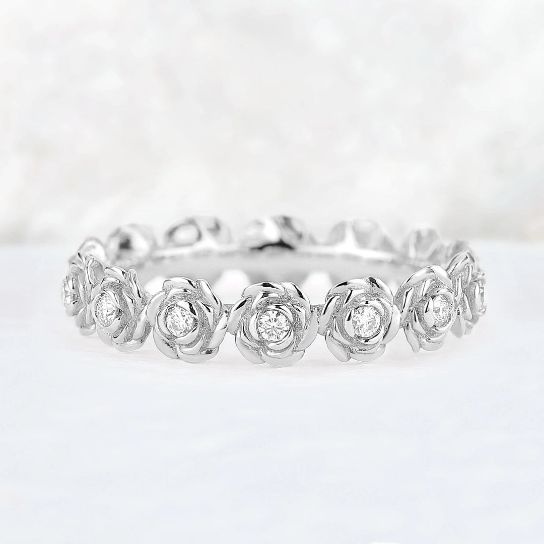 Nature Inspired Floral 14k Rose Gold Gemstone Ring