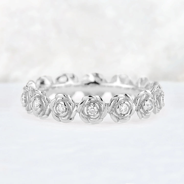 Nature Inspired Floral 14k Rose Gold Gemstone Ring