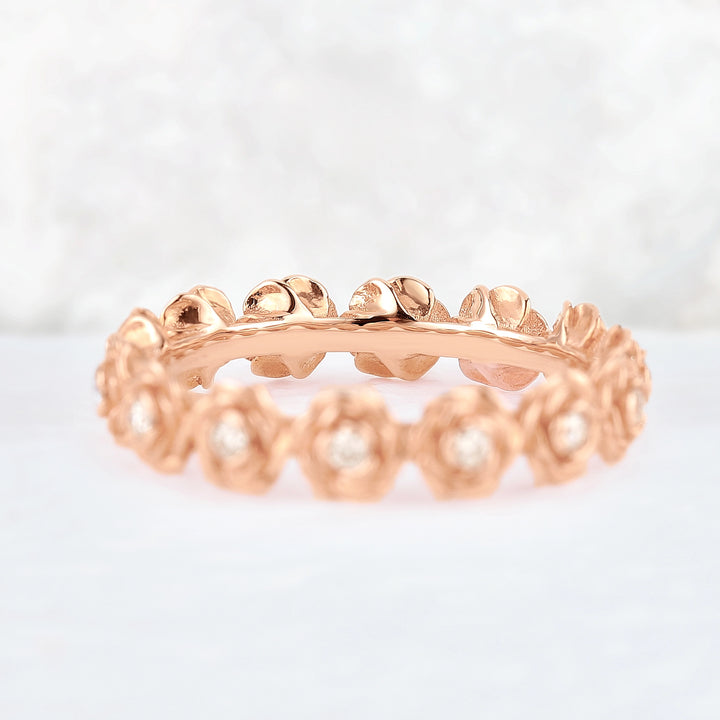 Nature Inspired Floral 14k Rose Gold Gemstone Ring