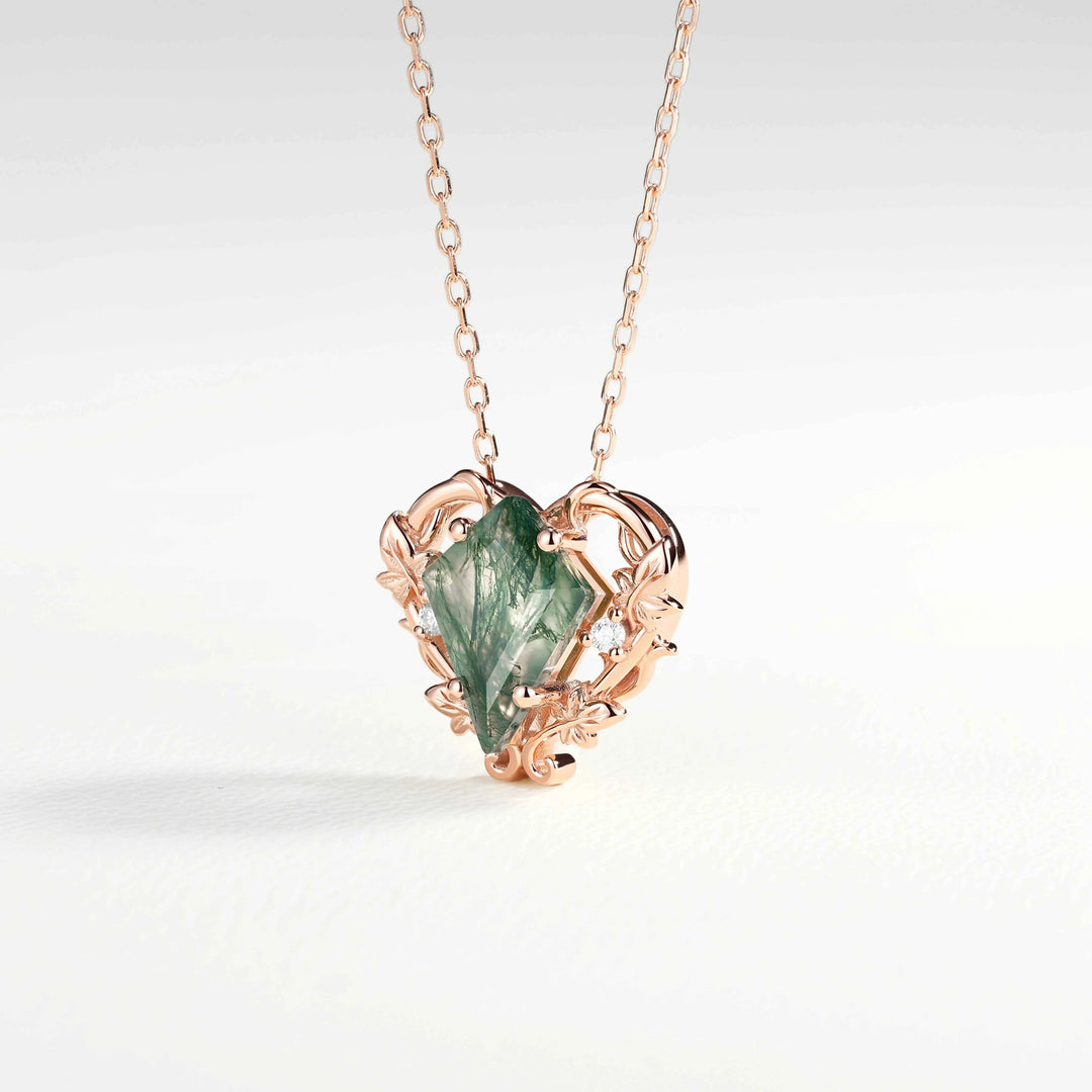 Nature Inspired Vine Heart Cut Alexandrite Pendant Necklace