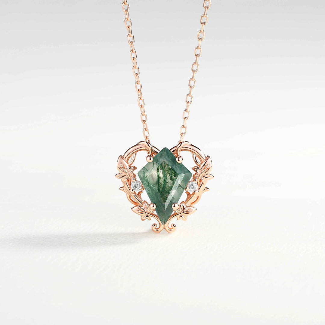 Nature Inspired Vine Heart Cut Alexandrite Pendant Necklace