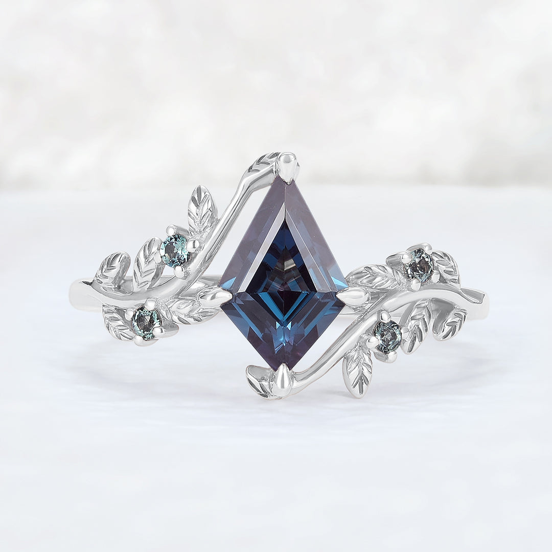 Nature Inspired Kite Cut Alexandrite Vine Gemstone Ring