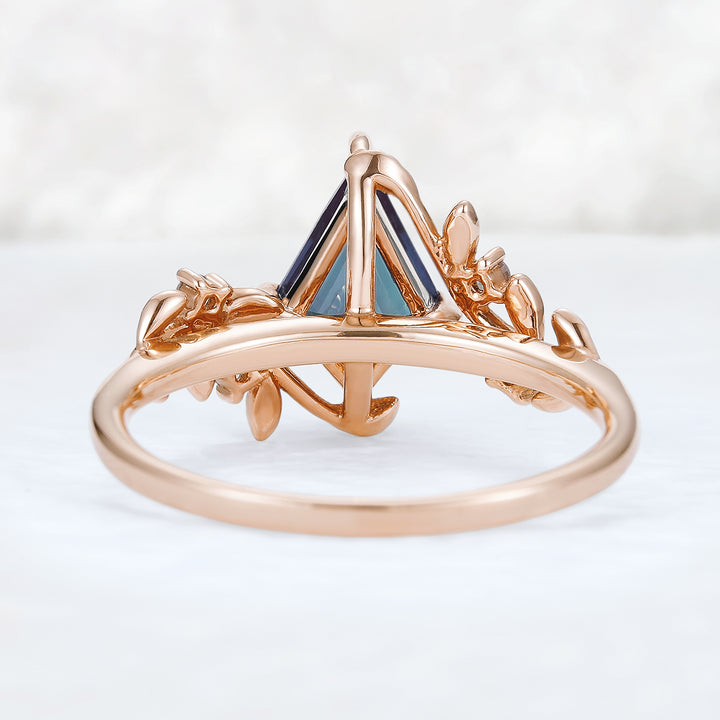 Nature Inspired Kite Cut Alexandrite Vine Gemstone Ring