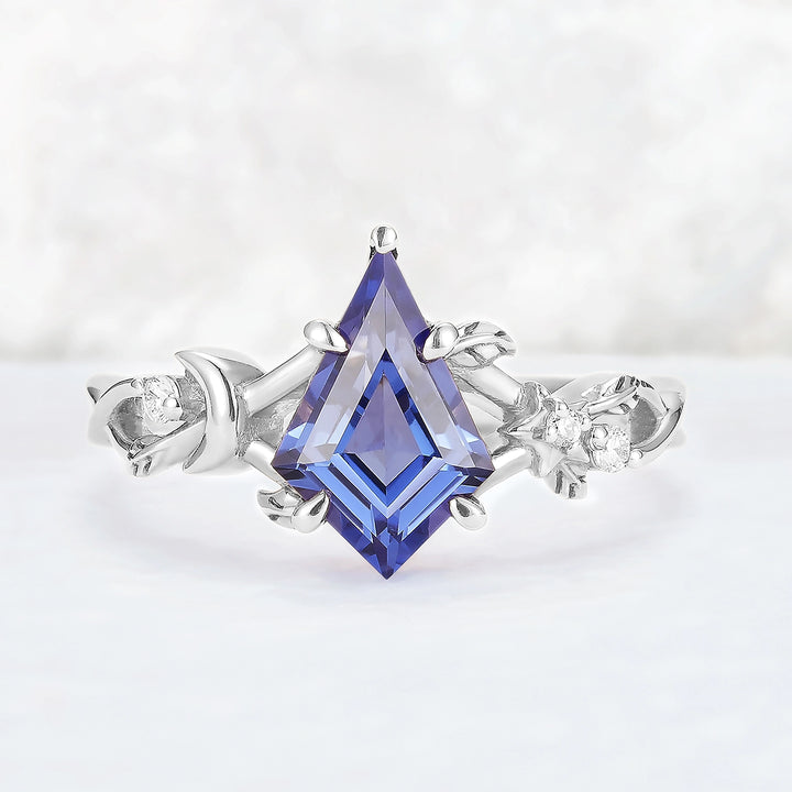 Moonbranch | Kite Cut Cornflower Sapphire Gemstone Ring