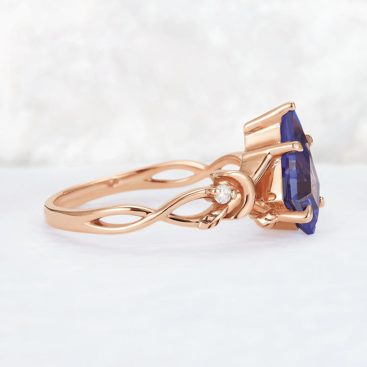 Moonbranch | Kite Cut Cornflower Sapphire Gemstone Ring