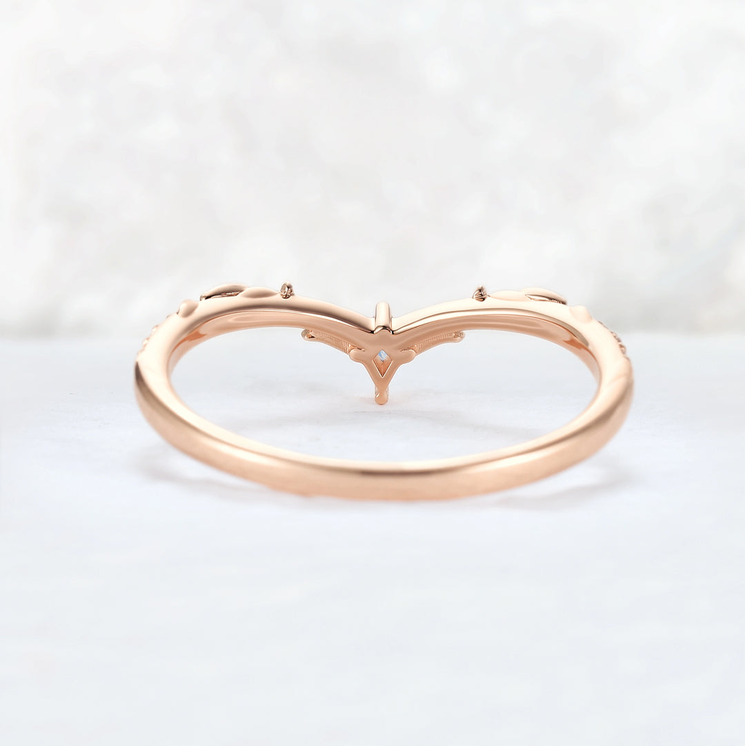 Nature Inspired Kite Cut Moonstone Twig 'Antlers' Stacking Ring