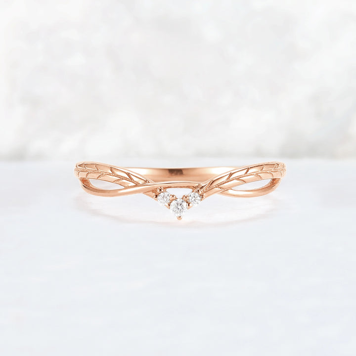 Nature Inspired Leaf Patterns and Vines Stacking Ring