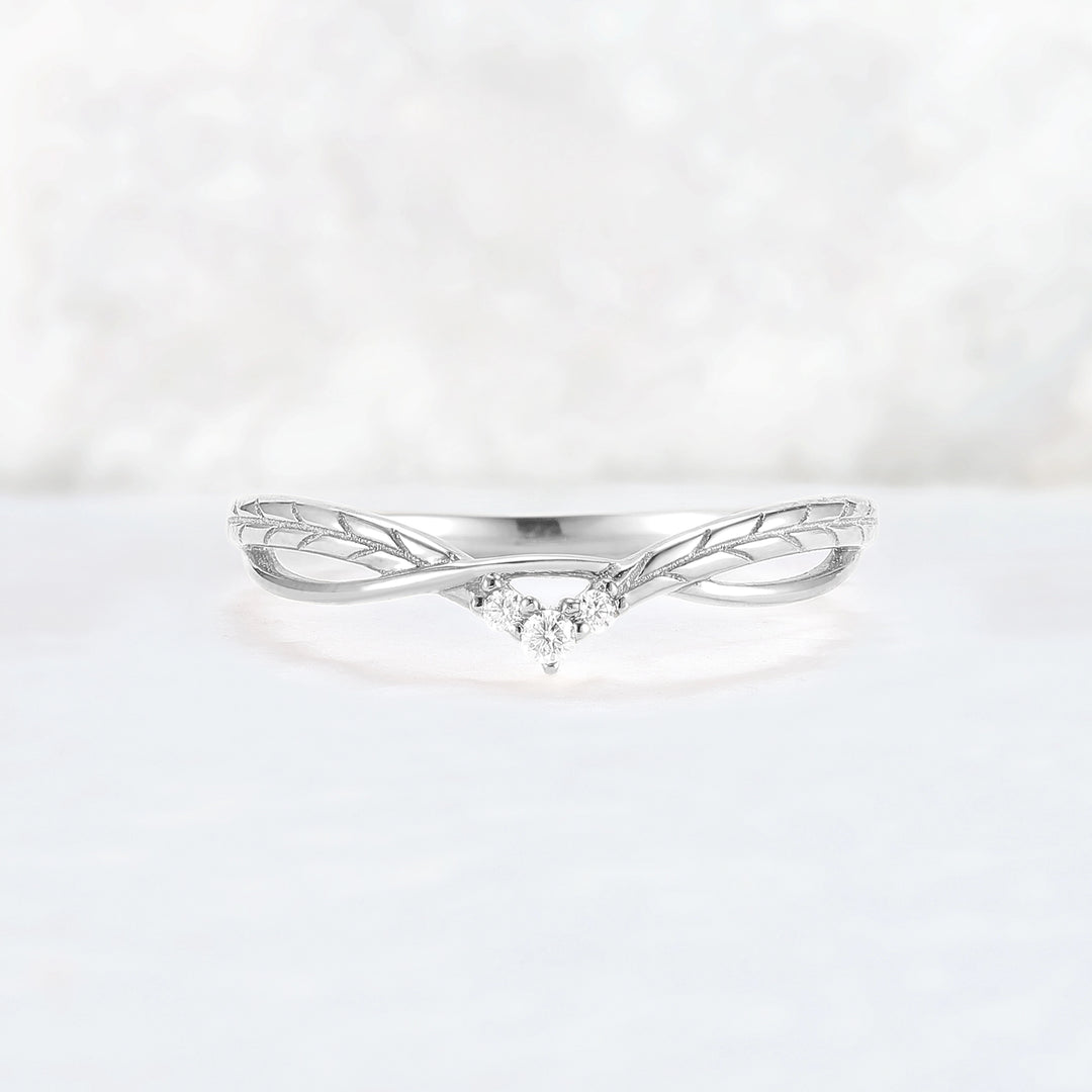 Nature Inspired Leaf Patterns and Vines Stacking Ring
