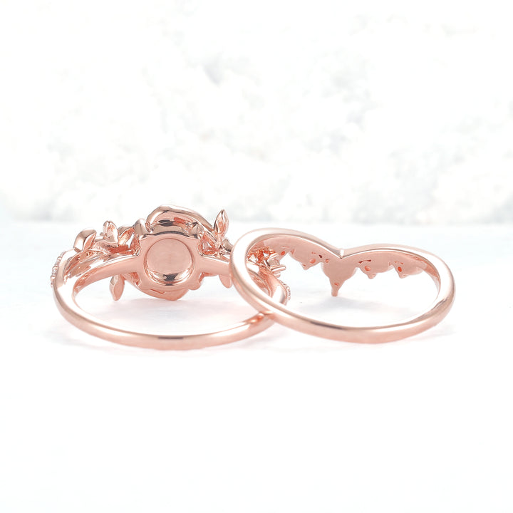 Nature Inspired Opal Flora & Leafy Gemstone Ring 2pcs