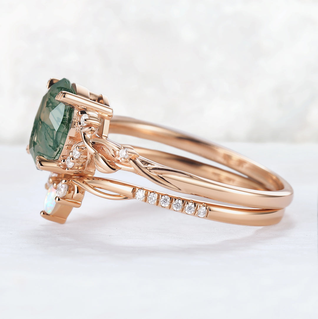 Nature_Inspired_Oval_Cut_Moss_Agate_Gemstone_Ring_Set_2pcs