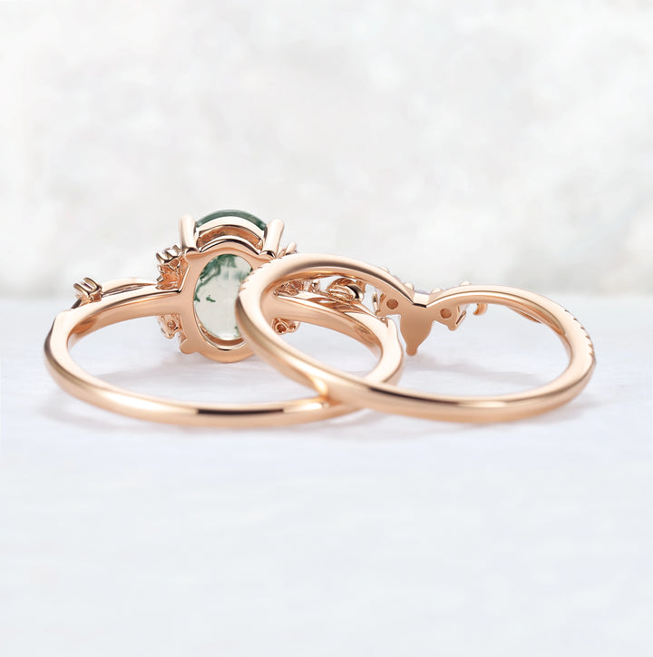 Nature_Inspired_Oval_Cut_Moss_Agate_Gemstone_Ring_Set_2pcs