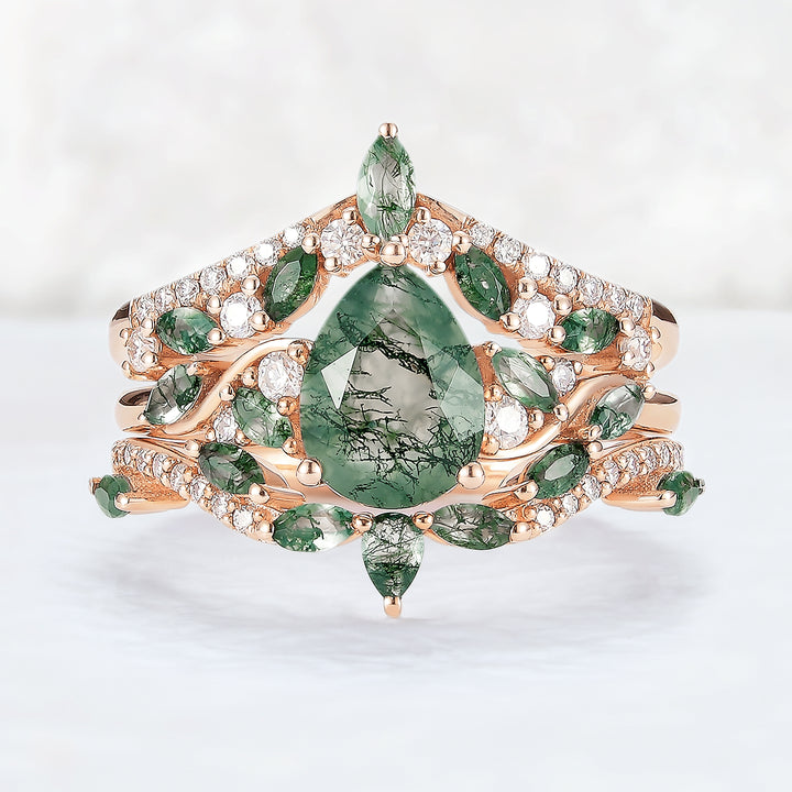 Nature_Inspired_Pear_Cut_Moss_Agate_Tree_Shaped_Engagement_Ring_Set_3pcs_4