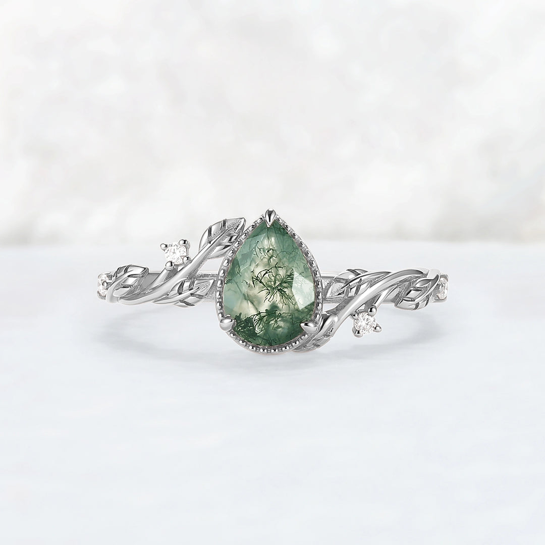 Nature_Inspired_Pear_Shaped_Moss_Agate_with_Moissanite_Leafy_Engagement_Ring_7