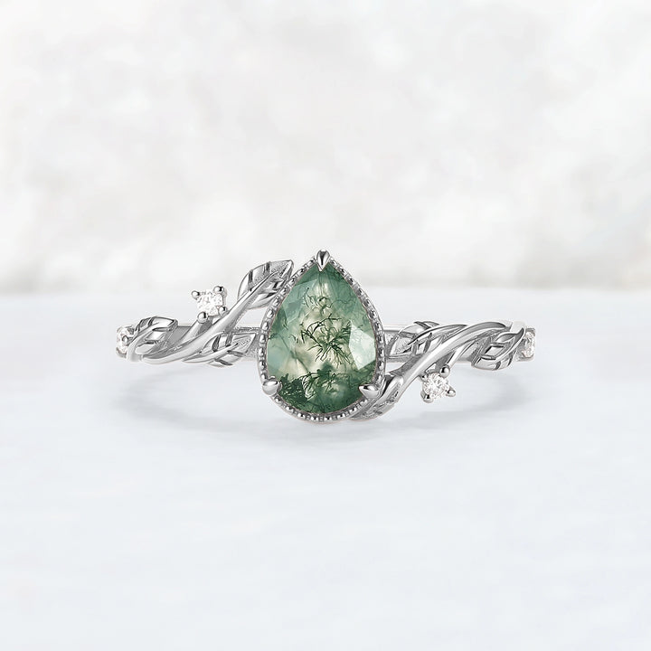 Nature_Inspired_Pear_Shaped_Moss_Agate_with_Moissanite_Leafy_Engagement_Ring_7