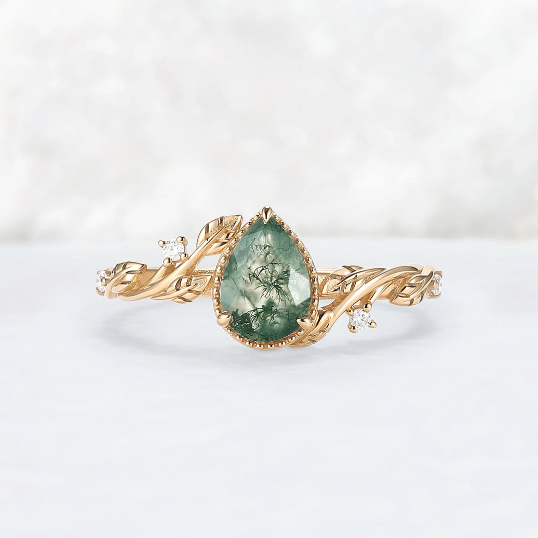 Nature_Inspired_Pear_Shaped_Moss_Agate_with_Moissanite_Leafy_Engagement_Ring_7