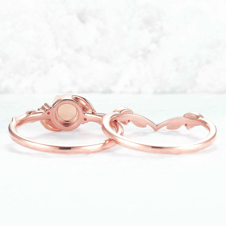Nature Inspired Opal Flora & Leafy Gemstone Ring 2pcs