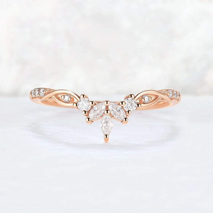 Nature Inspired Vine Twist Moissanite Stacking Ring