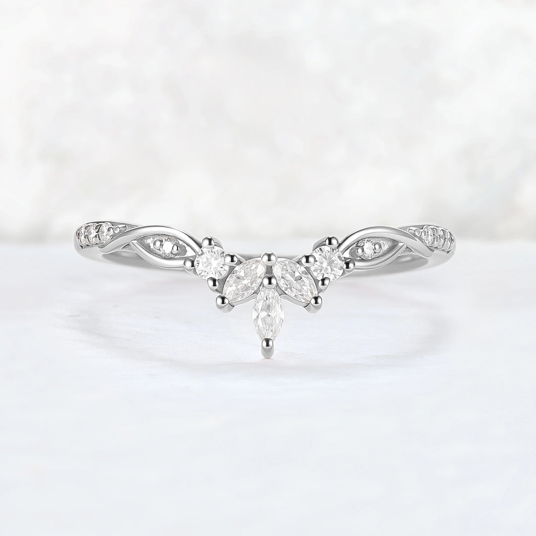 Nature Inspired Vine Twist Moissanite Stacking Ring