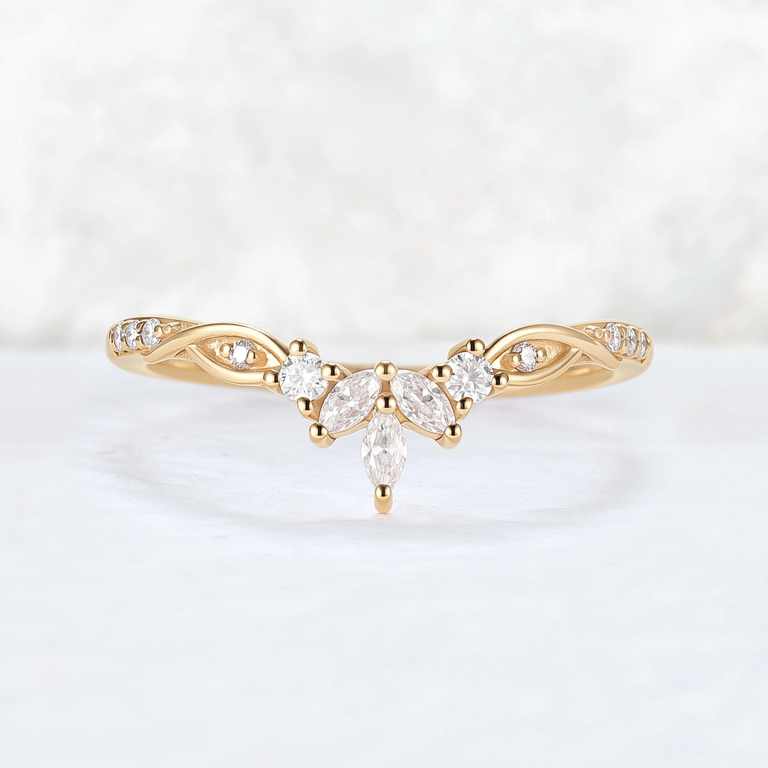 Nature Inspired Vine Twist Moissanite Stacking Ring