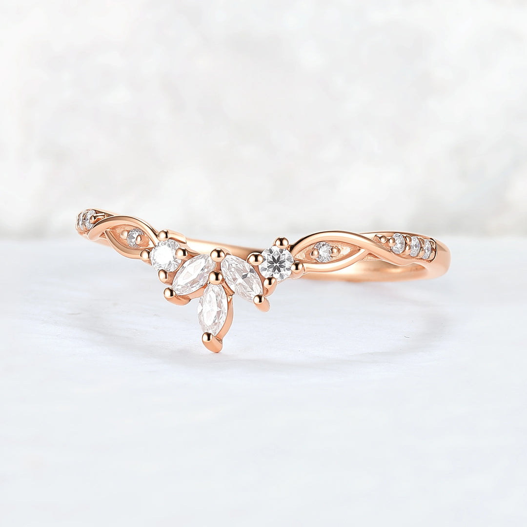 Nature Inspired Vine Twist Moissanite Stacking Ring