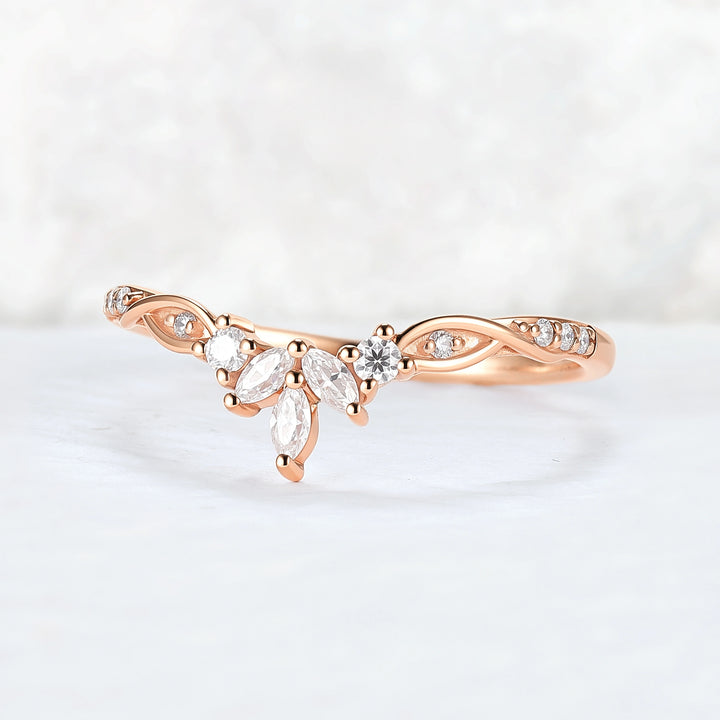 Nature Inspired Vine Twist Moissanite Stacking Ring