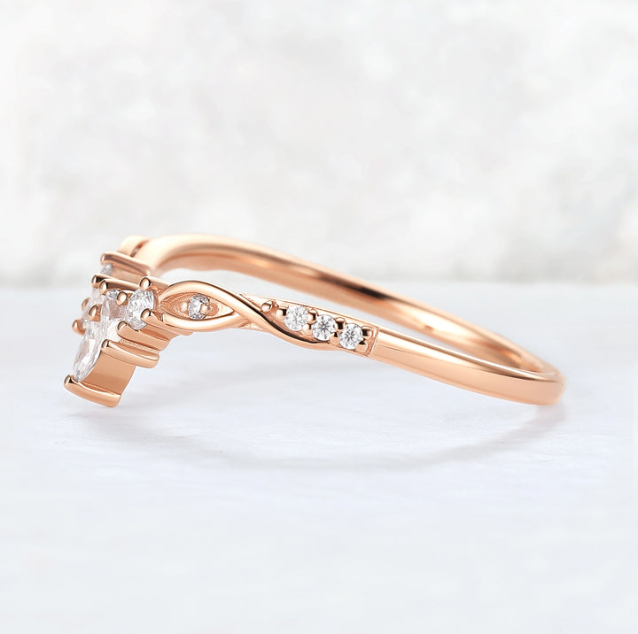 Nature Inspired Vine Twist Moissanite Stacking Ring