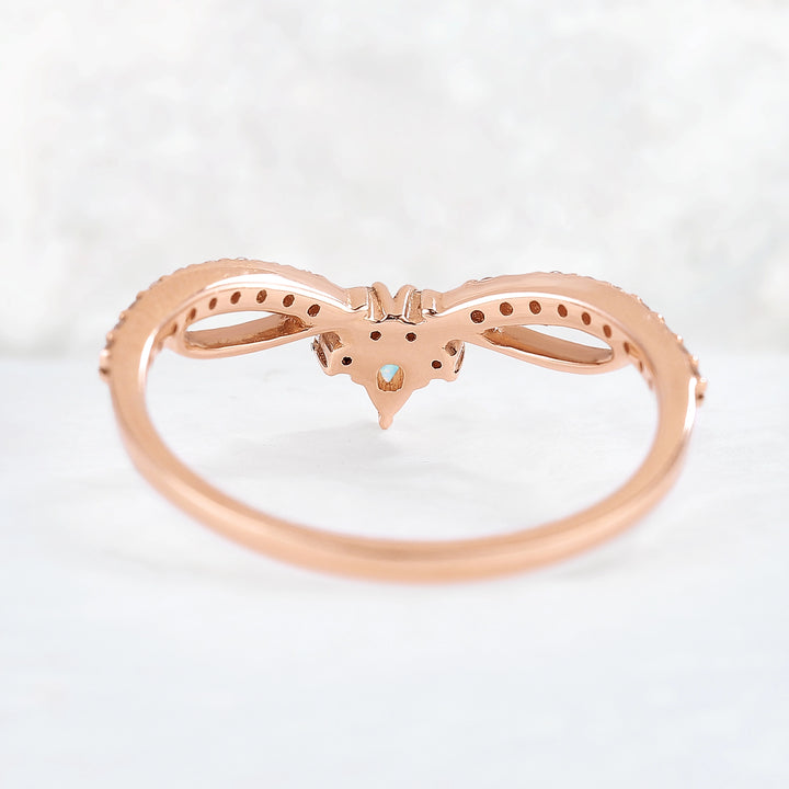 Nature Marquise Shaped Opal Vine Stacking Ring