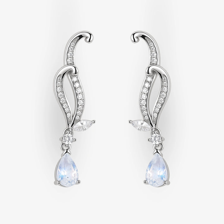 Pear Cut Moonstone Earrings Anniversary Gift for Her