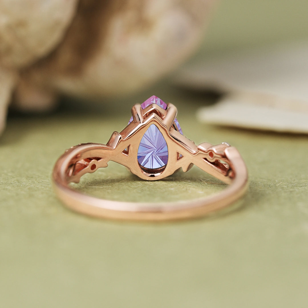 Princess Mononoke Fire Cut Alexandrite Vine Gemstone Ring