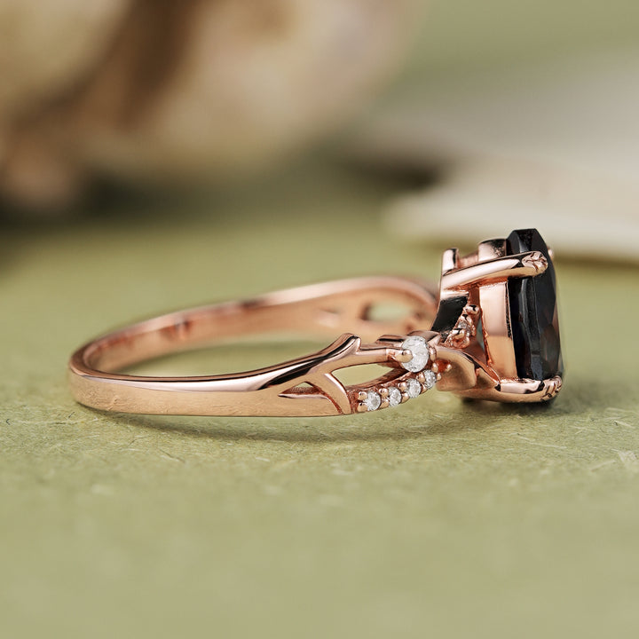 Princess Mononoke Pear Cut Alexandrite Vine Engagement Ring