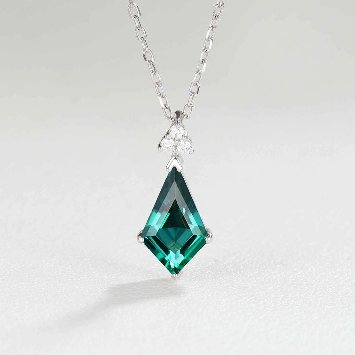 Simple Kite Cut Emerald Moissanite Pendant