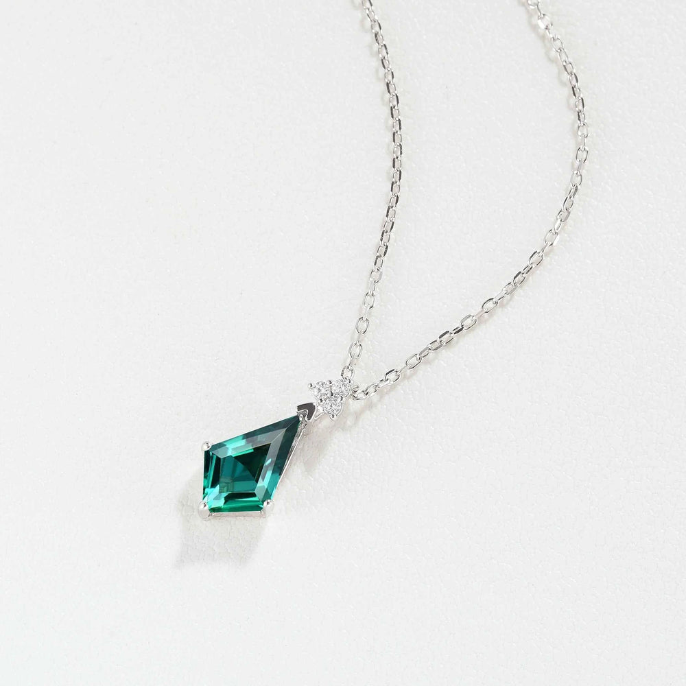 Simple Kite Cut Emerald Moissanite Pendant