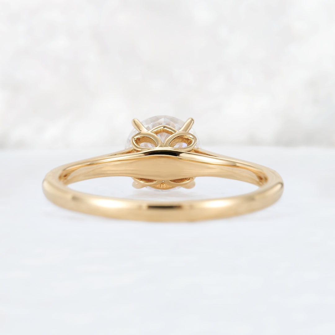 Timeless Round Cut Moissanite Half Enternity Gemstone Ring