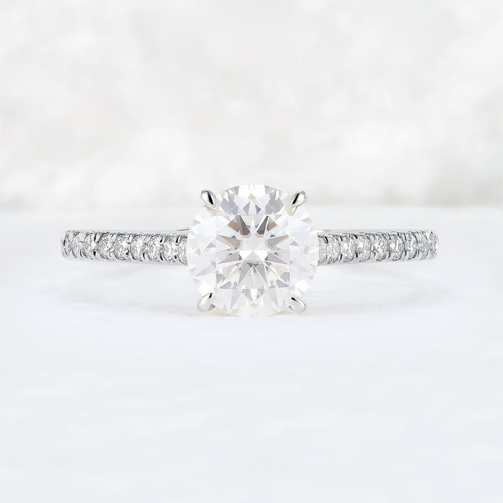 Timeless Round Cut Moissanite Half Enternity Gemstone Ring